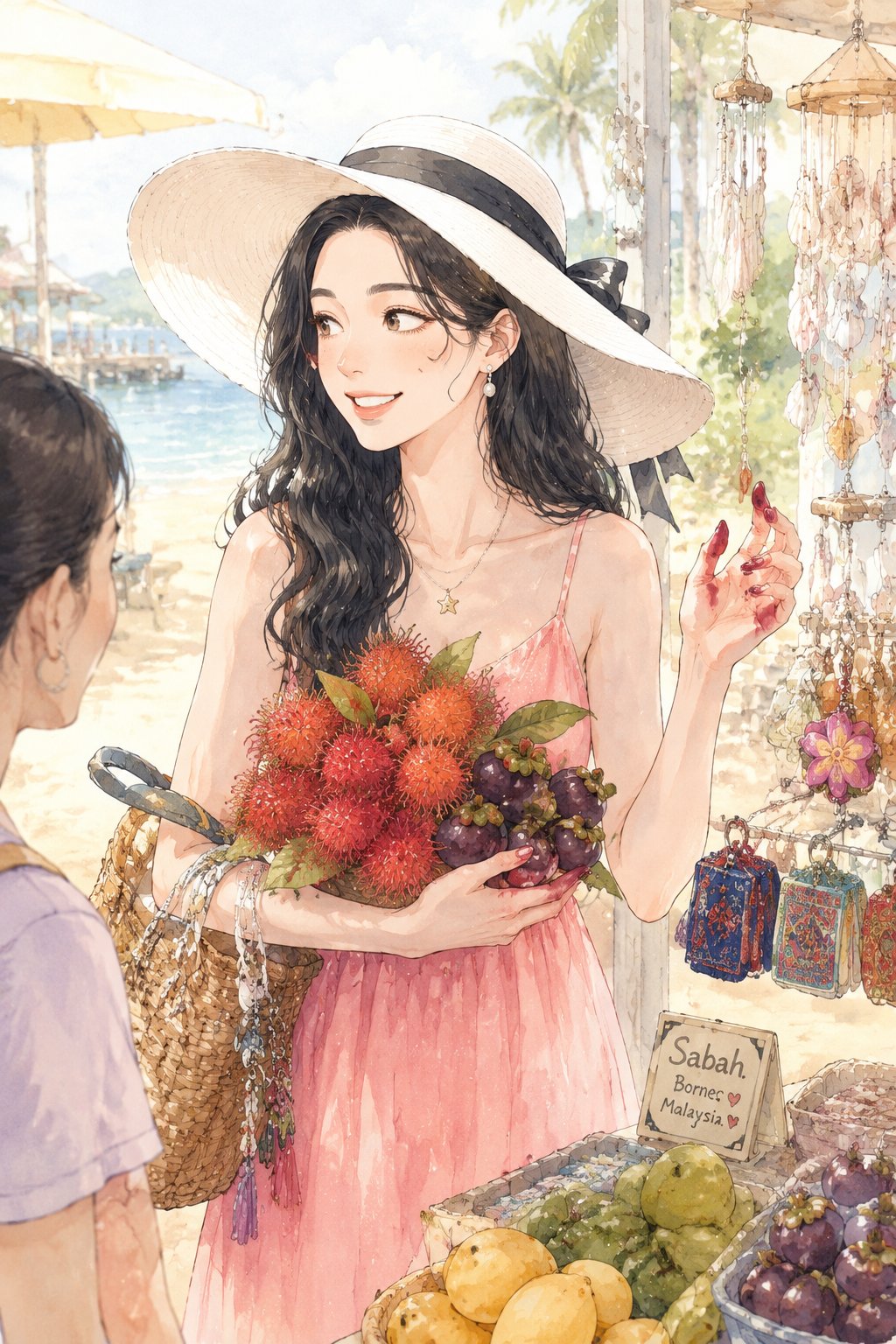 亚庇菲律宾市场的紫红色午后