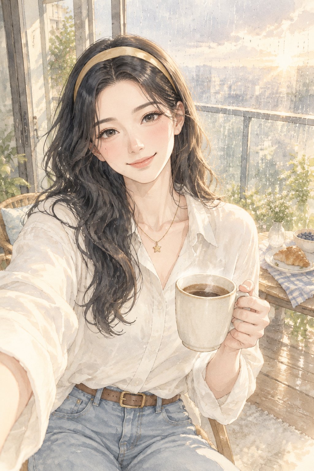 雨后阳台的早晨