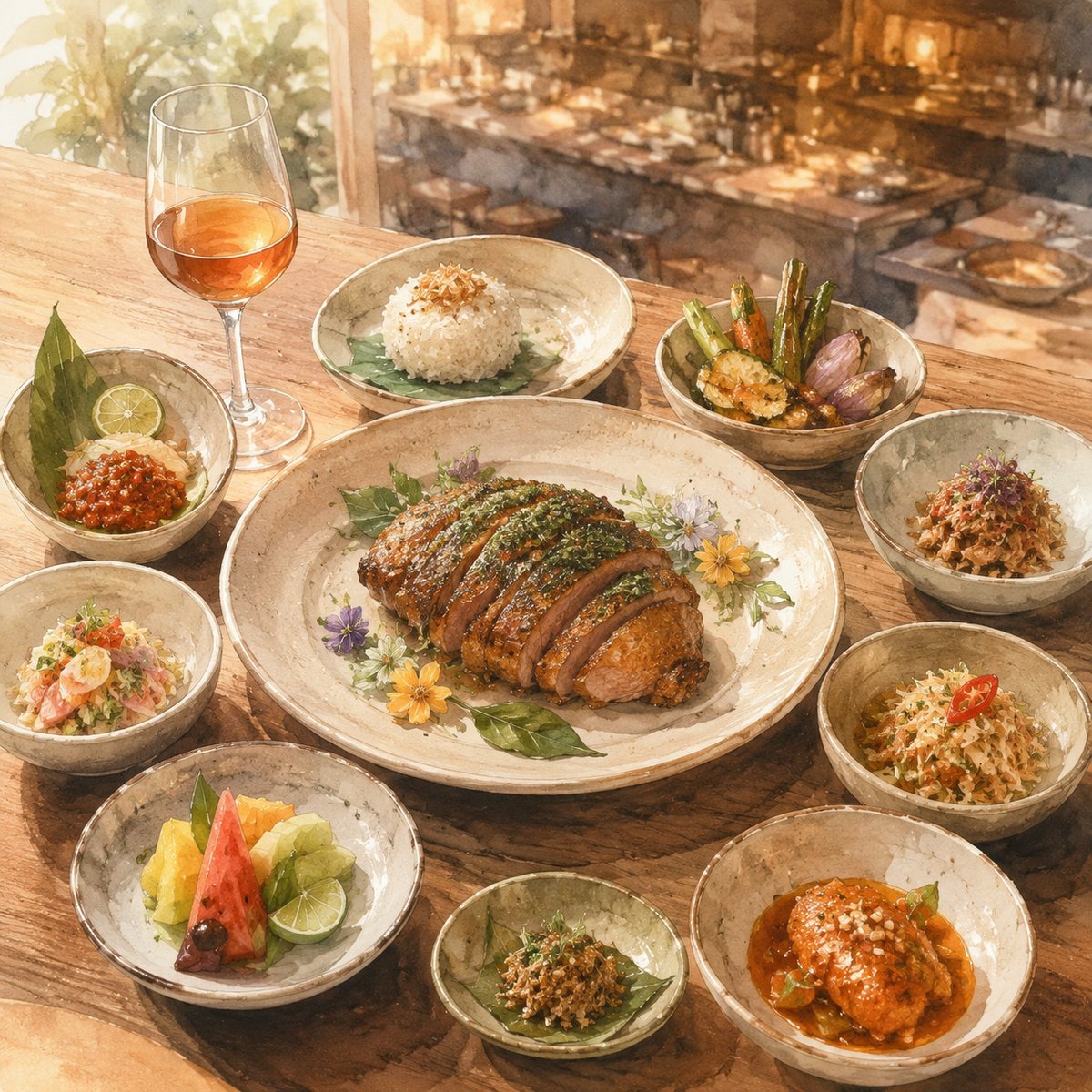 在乌布 Locavore 的九道式晚餐