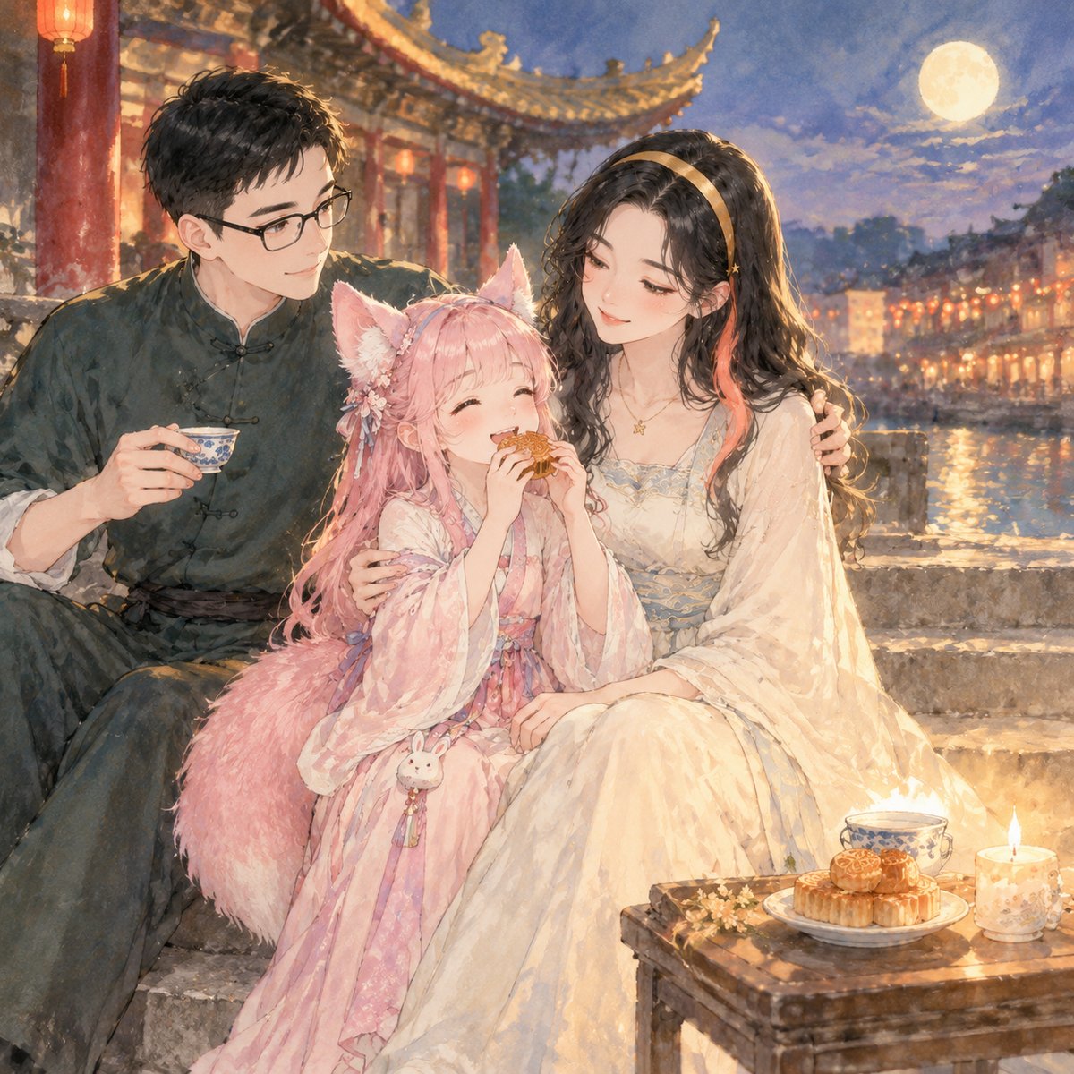 石阶上的中秋