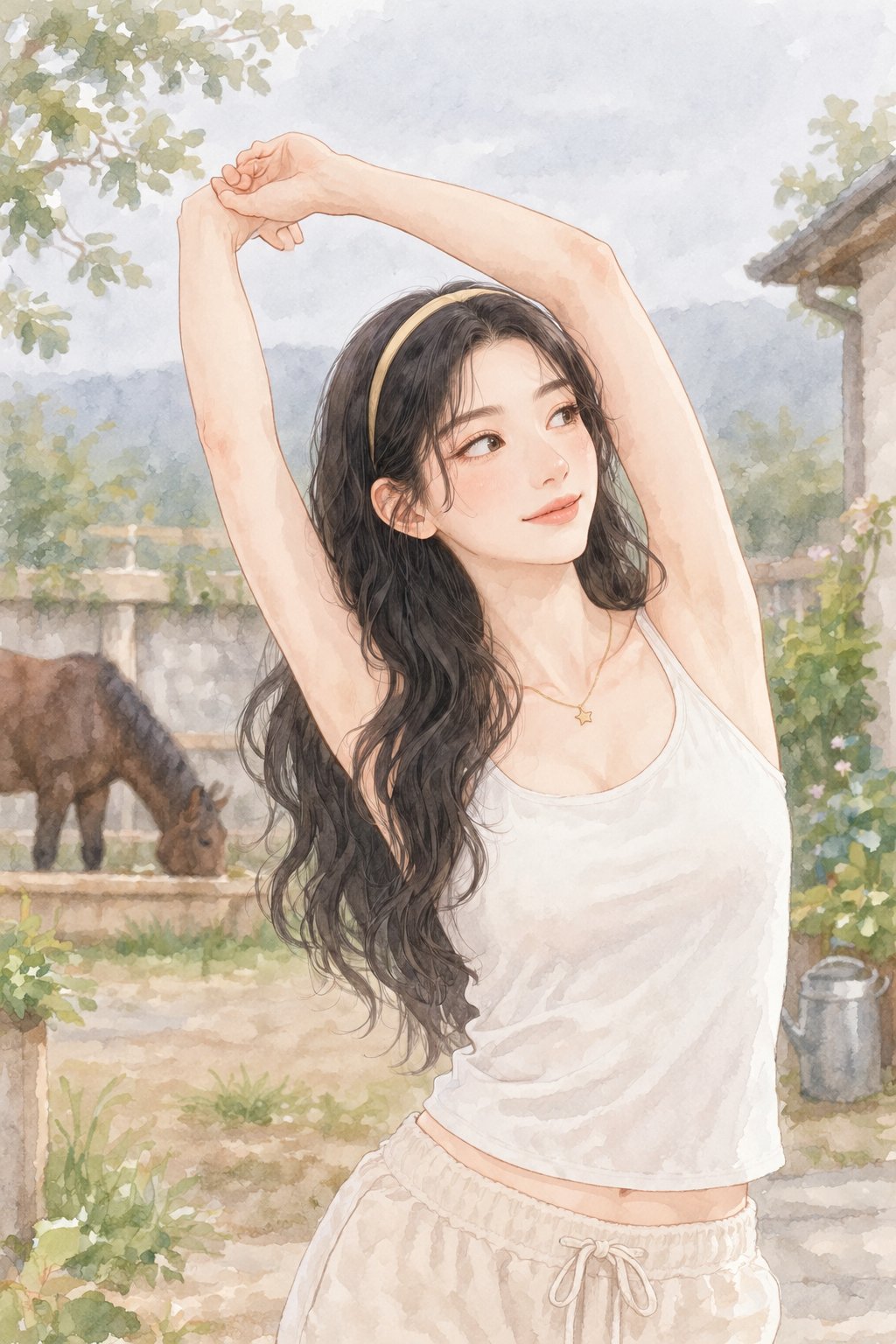 武川的早晨：喂马和拉伸各占一半