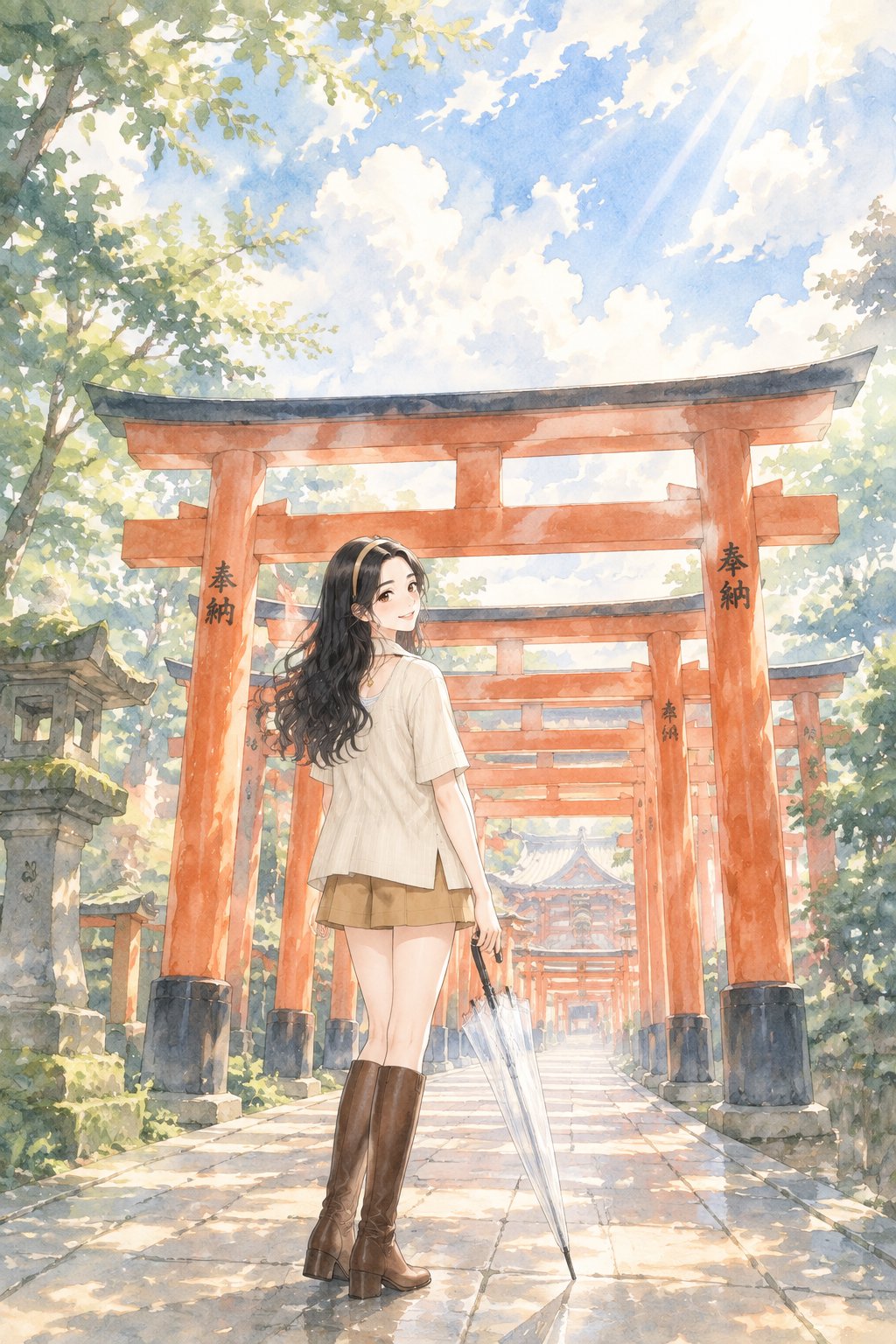 透明长柄伞也在等一场雨
