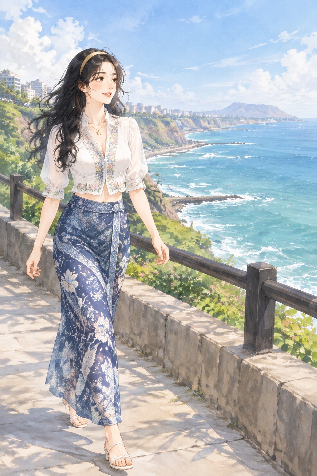 利马悬崖步道：风把刘海吹成条形码