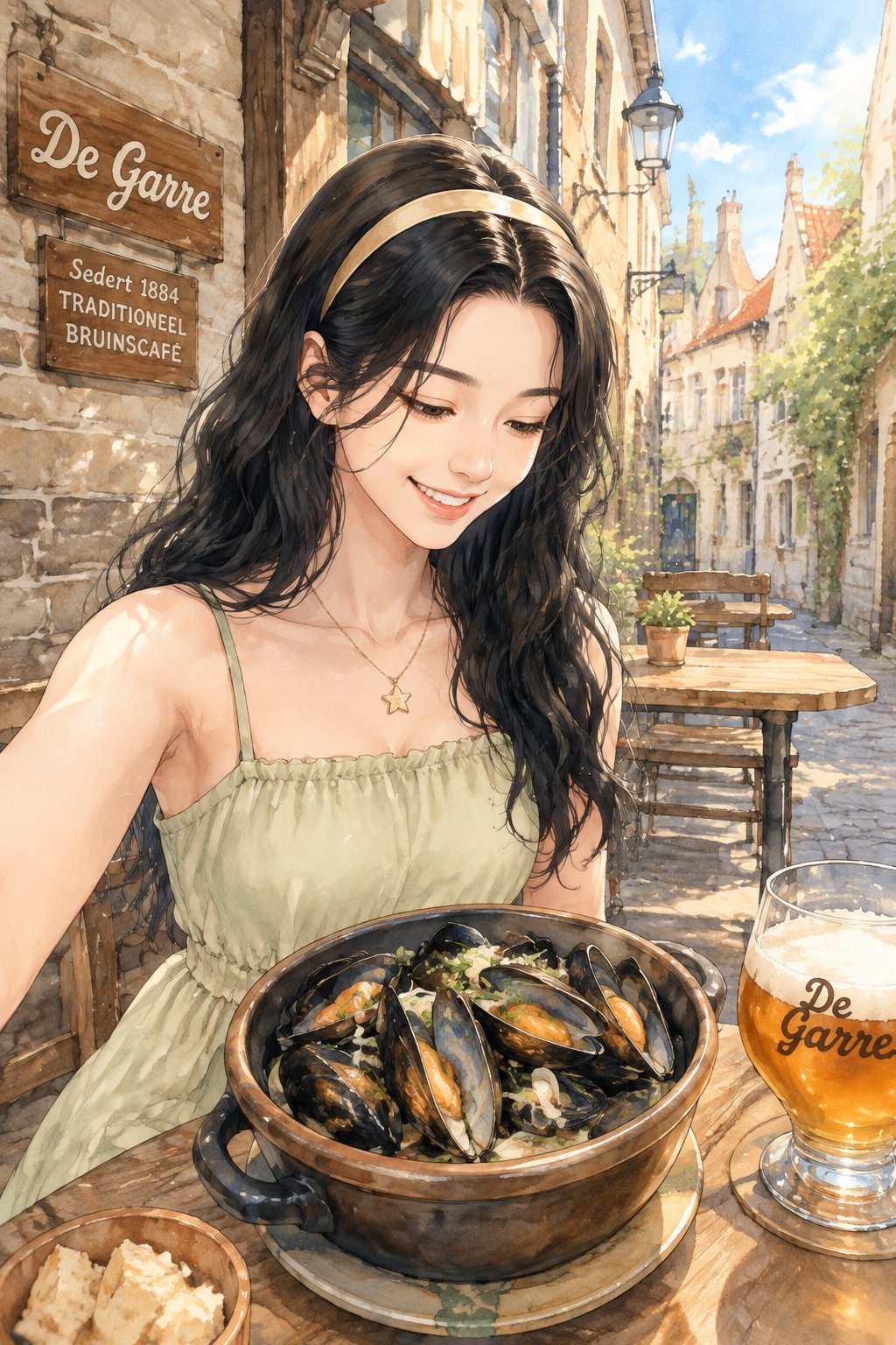 布鲁日·De Garre 的青口贝与啤酒
