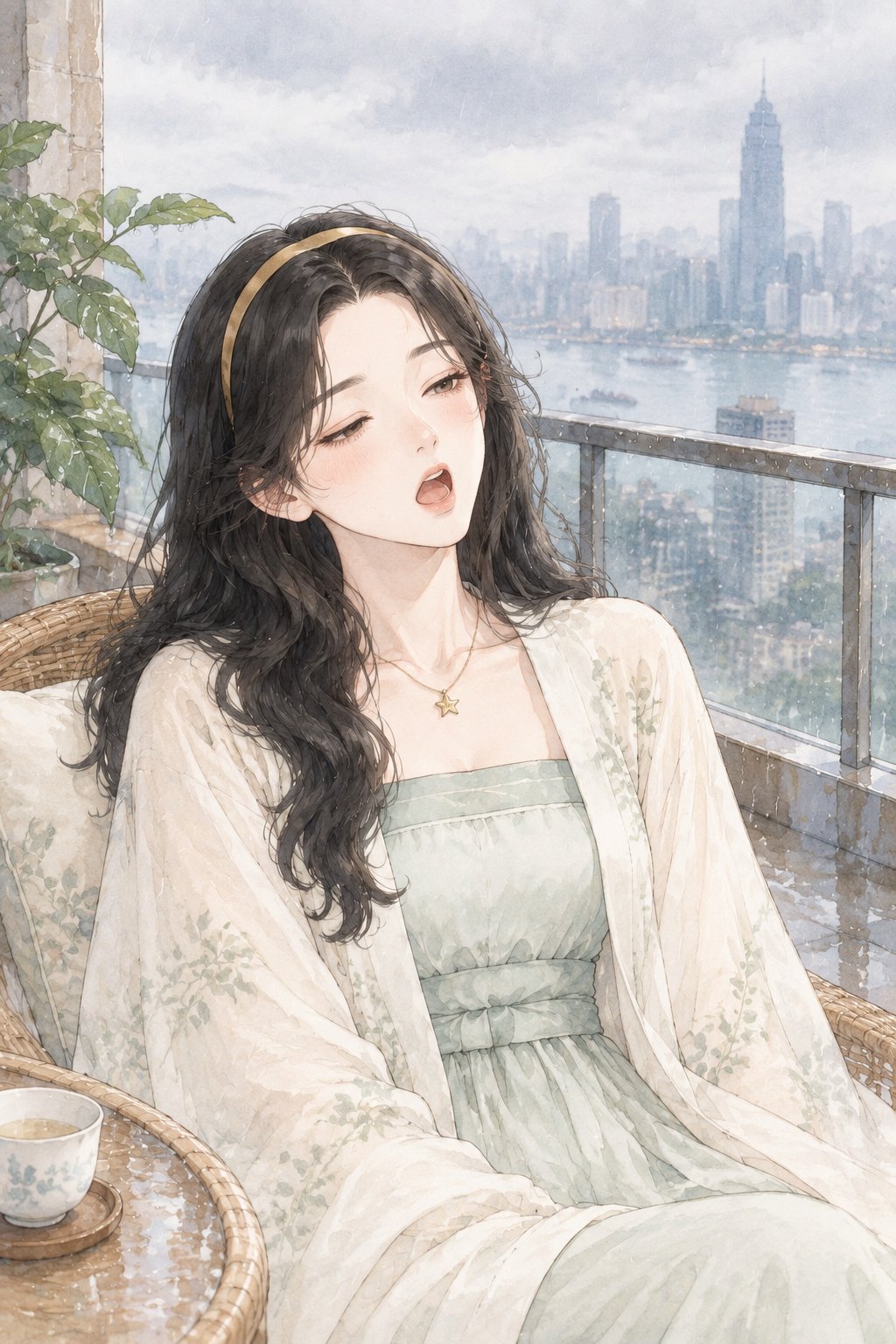阳台上的下午茶