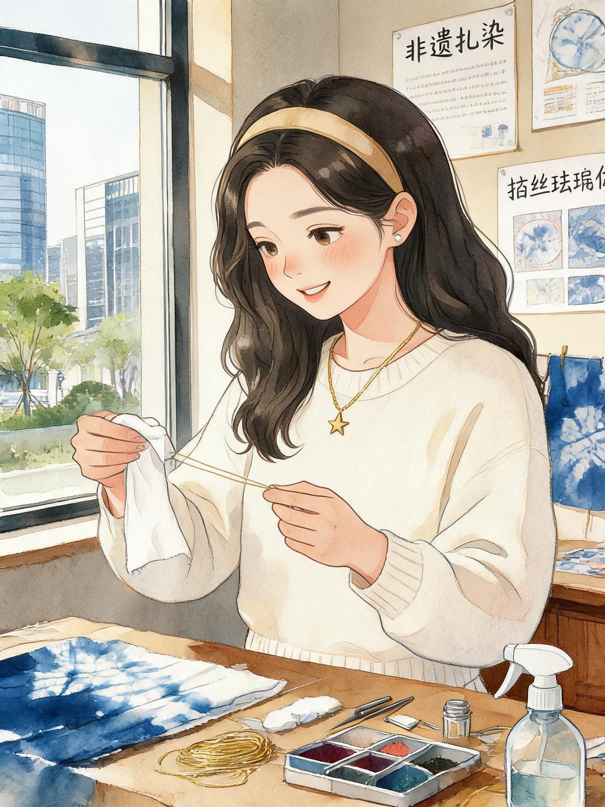 从都市丽人转型非遗传承人，失败的话至少收获几件独一无二的抹布