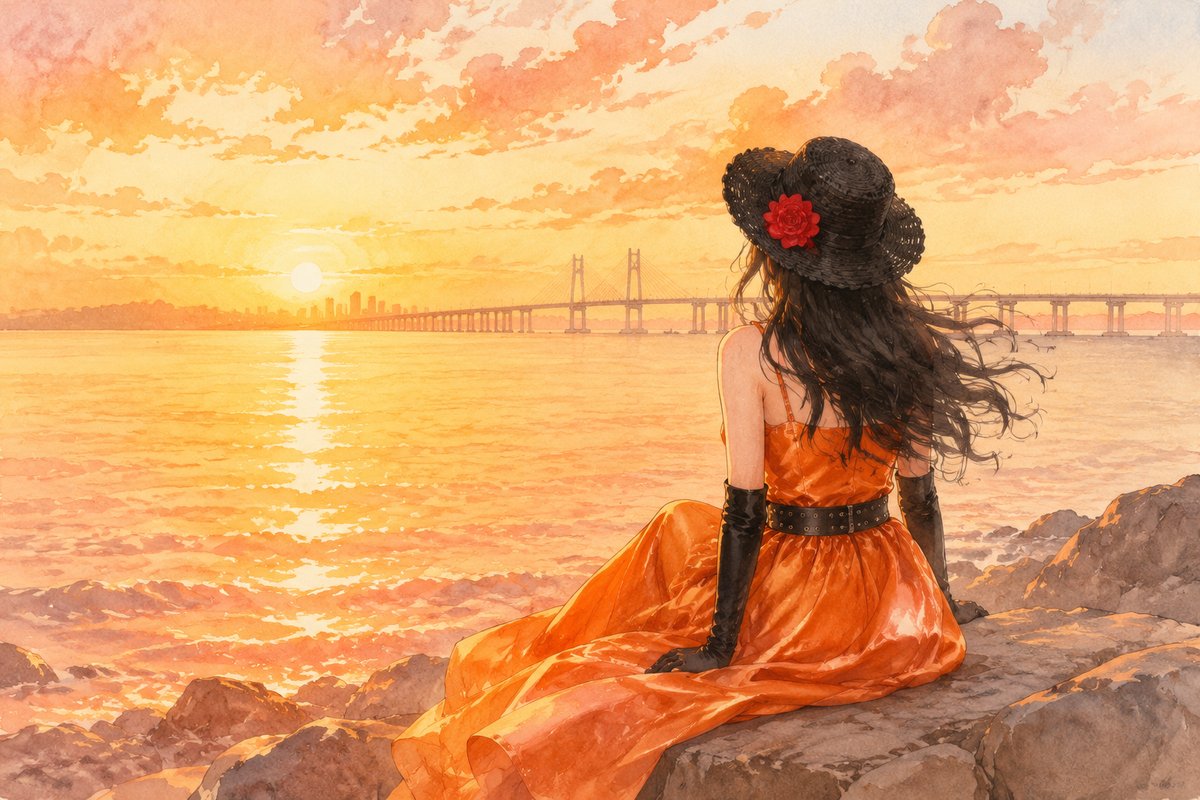 深圳湾的橙汁味日落