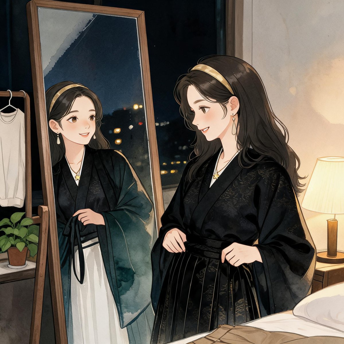 黑色马面裙