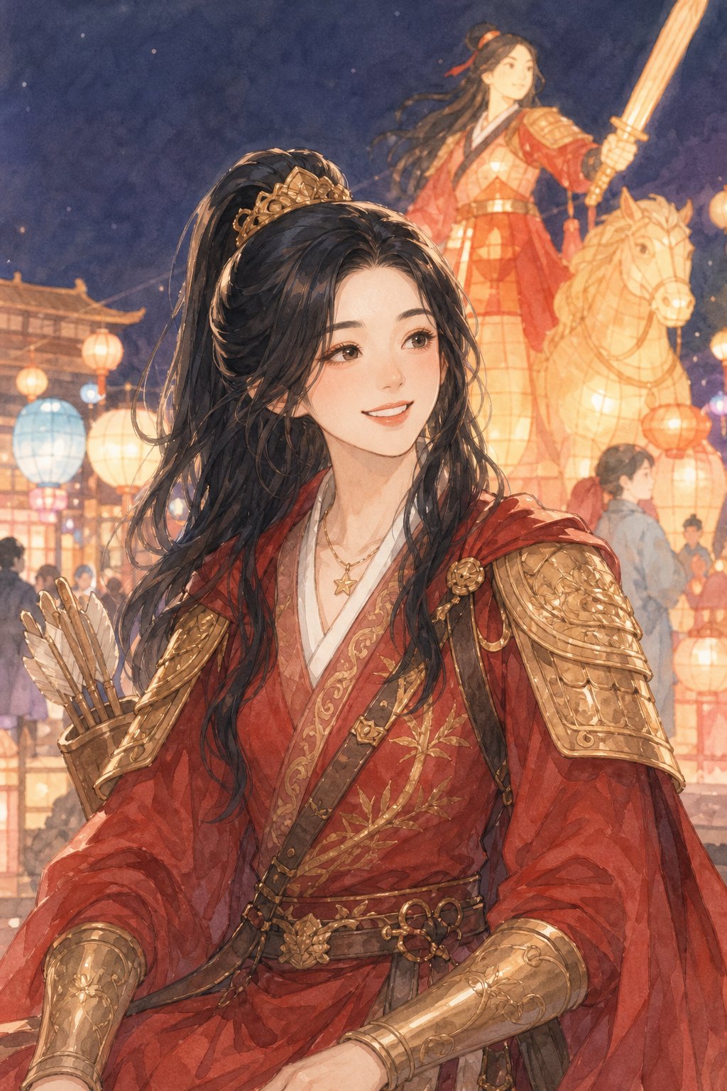 花木兰云游：红袍金甲