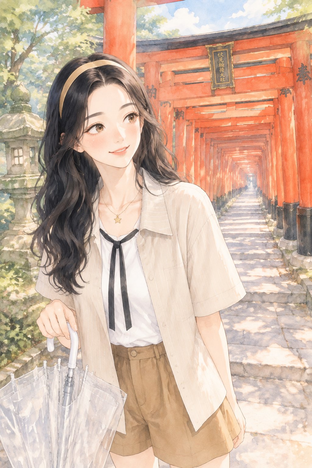 透明长柄伞也在等一场雨