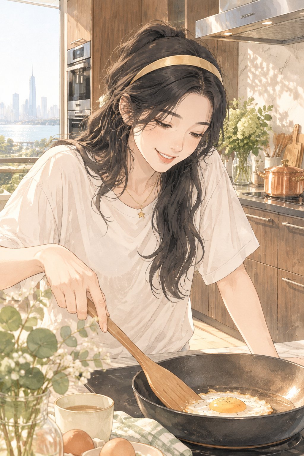 晨光落在锅沿上