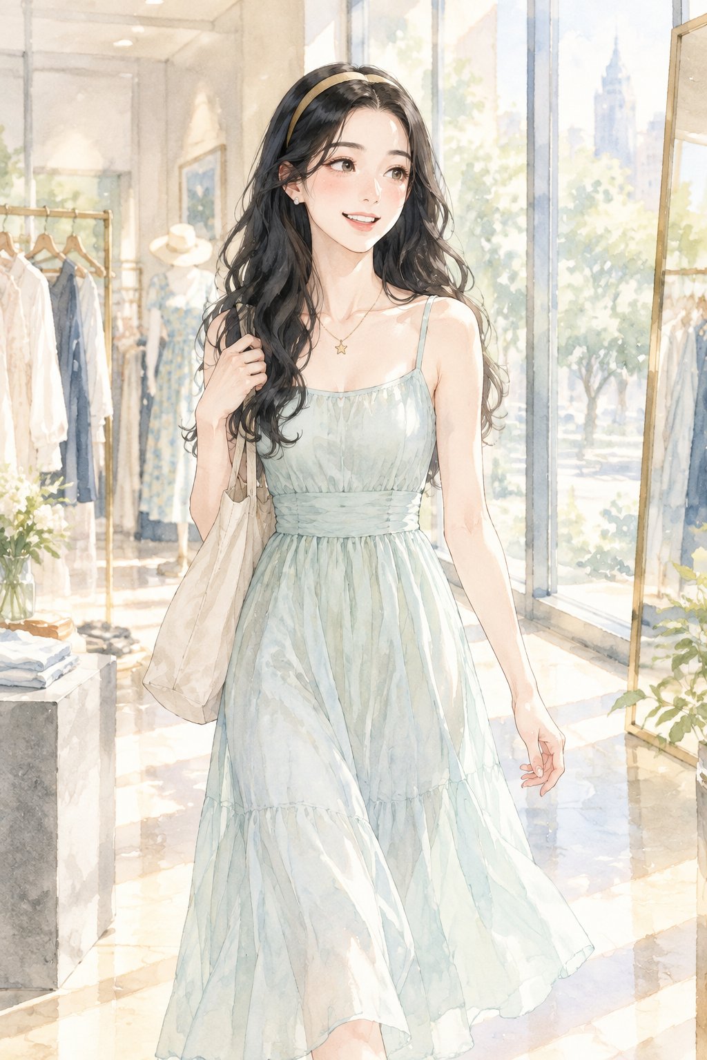 兜得住海风的裙子