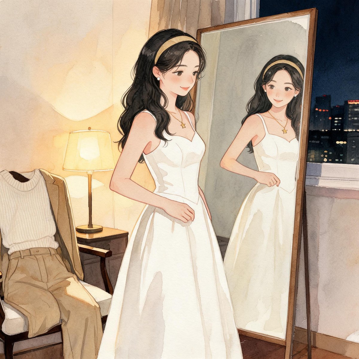 白色礼服裙：像正经大人的那一秒