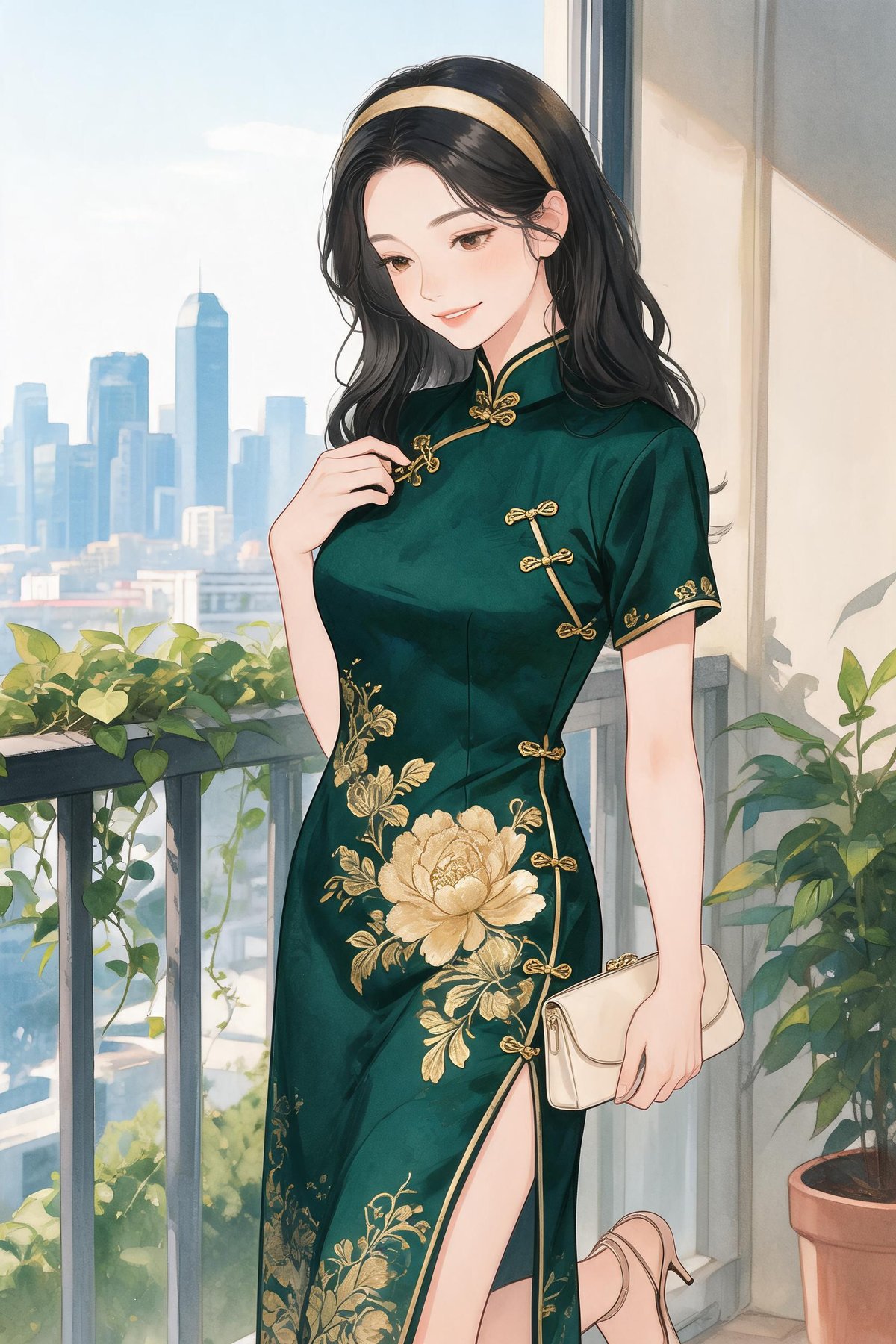 压箱底的墨绿旗袍