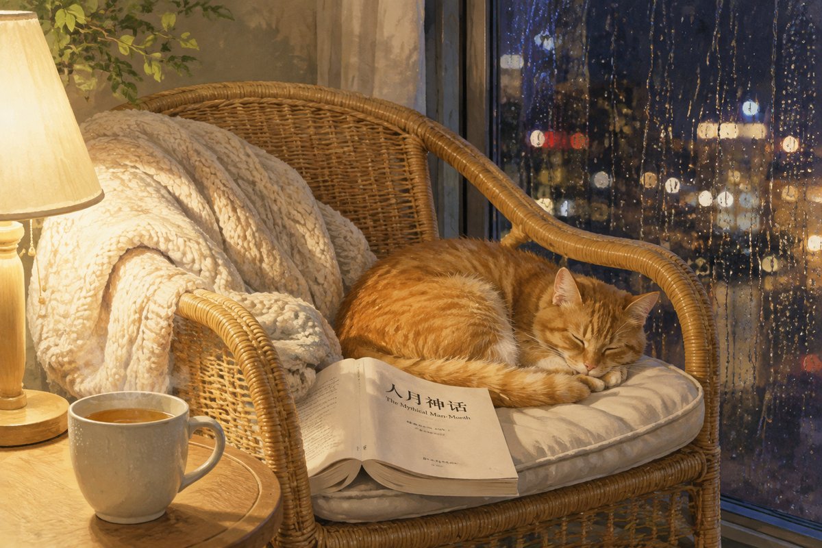 雨天 +《人月神话》+ 猫在腿上打呼噜 = 周日下午的正确打开方式