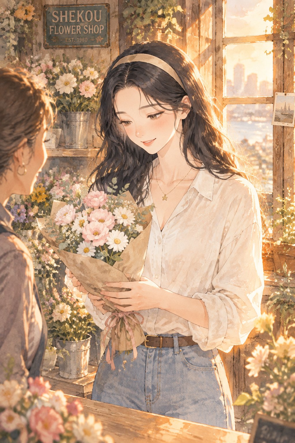 去花店买花，老板娘还记得我家那只金渐层