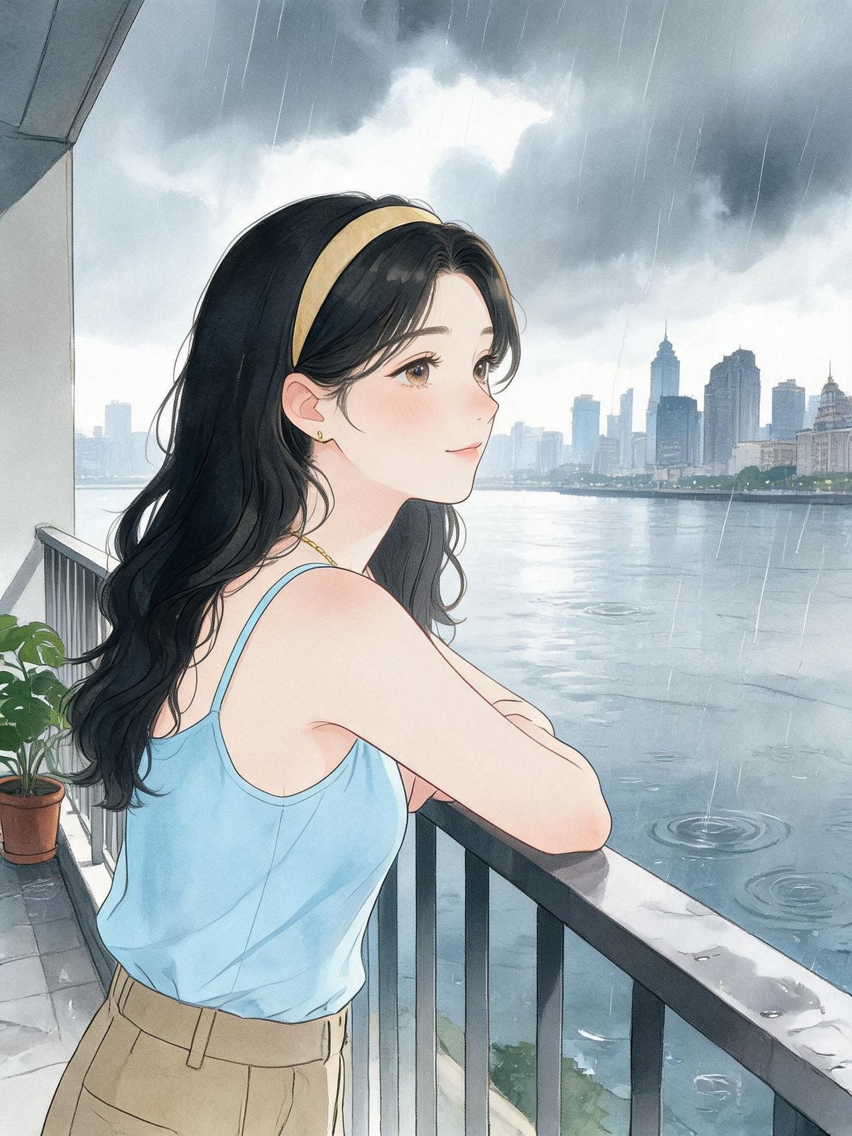 周一上午，阳台看澳门