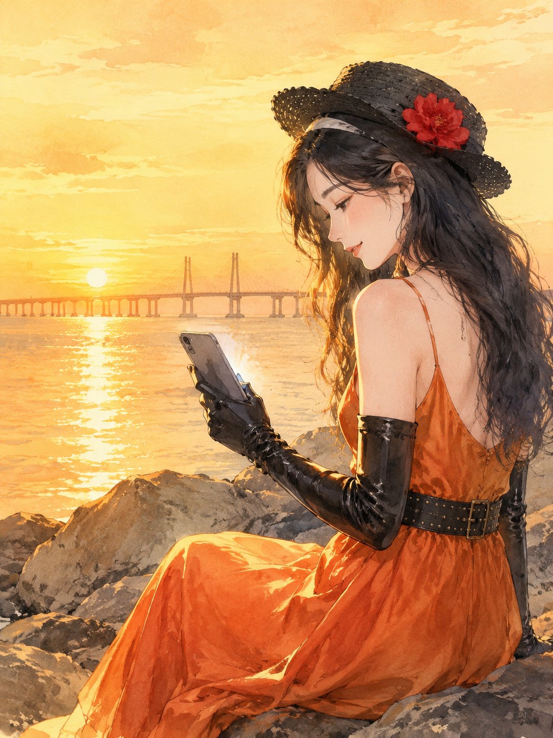 深圳湾的橙汁味日落