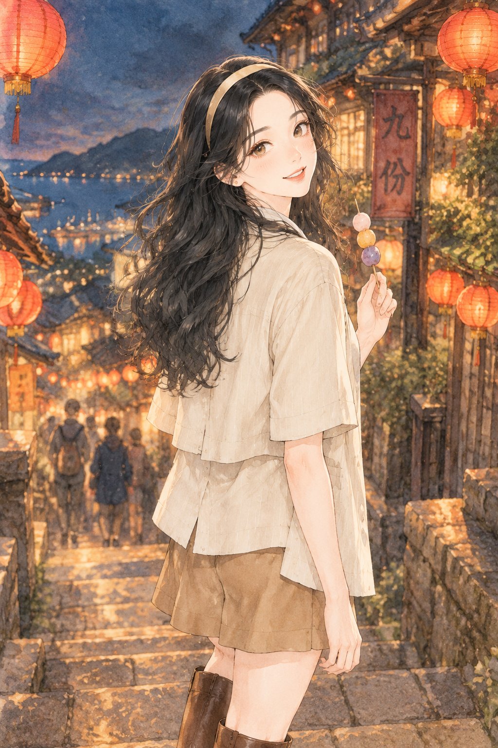 九份灯笼下，一颗芋圆的甜