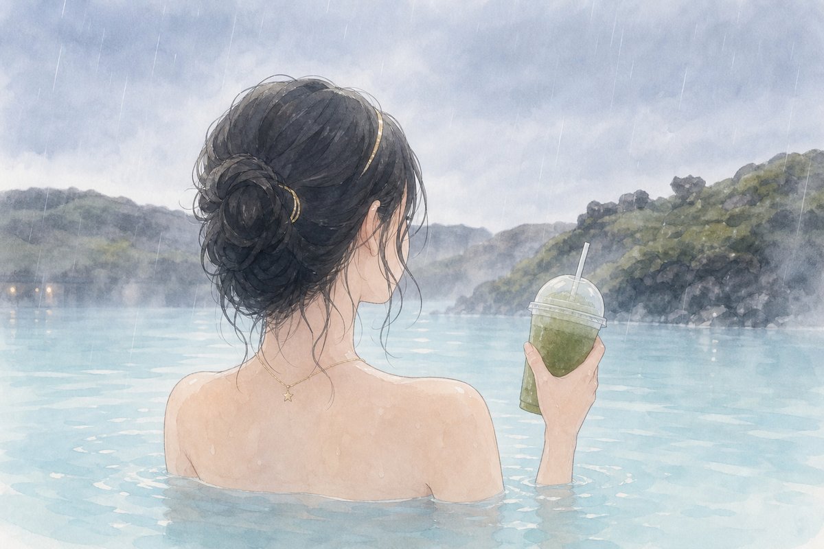 蓝湖温泉：开心得很安静