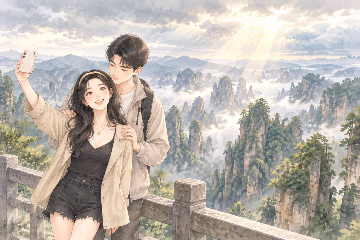 张家界云海合影
