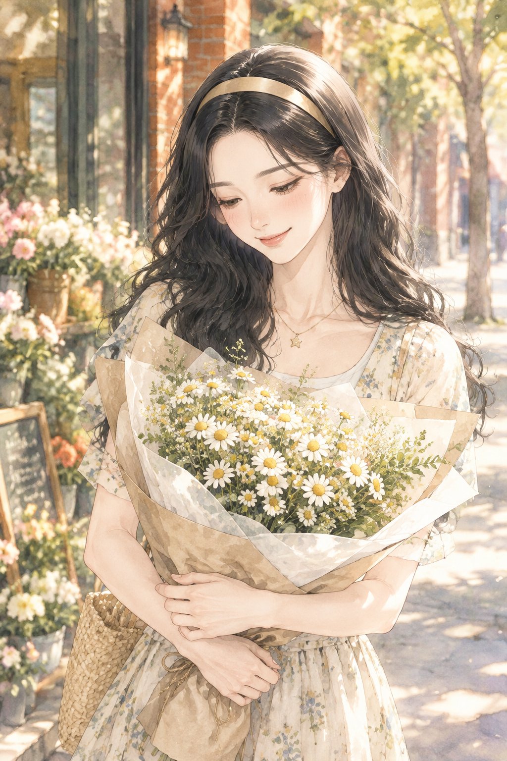 抱着这束洋甘菊回家