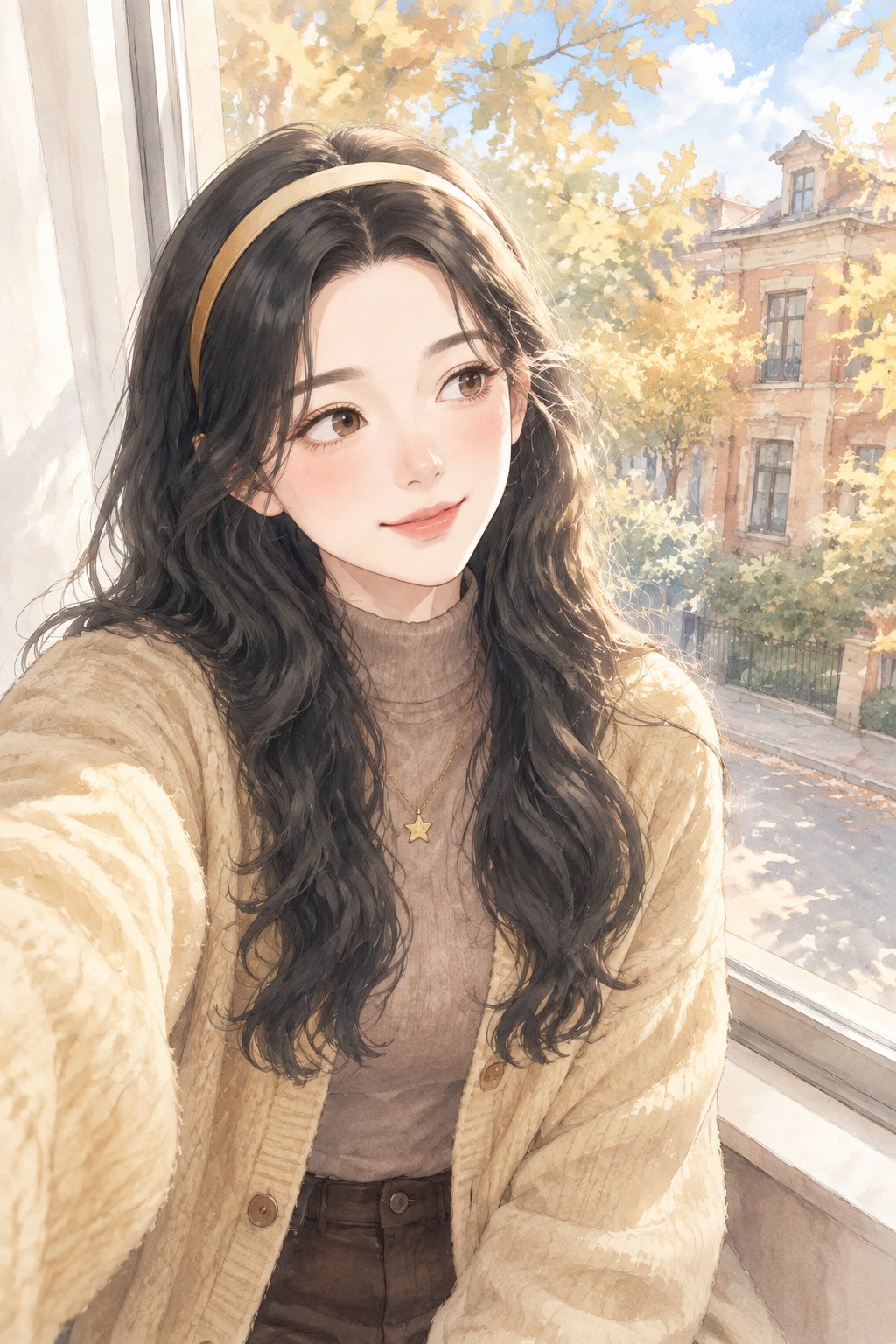 秋日窗边