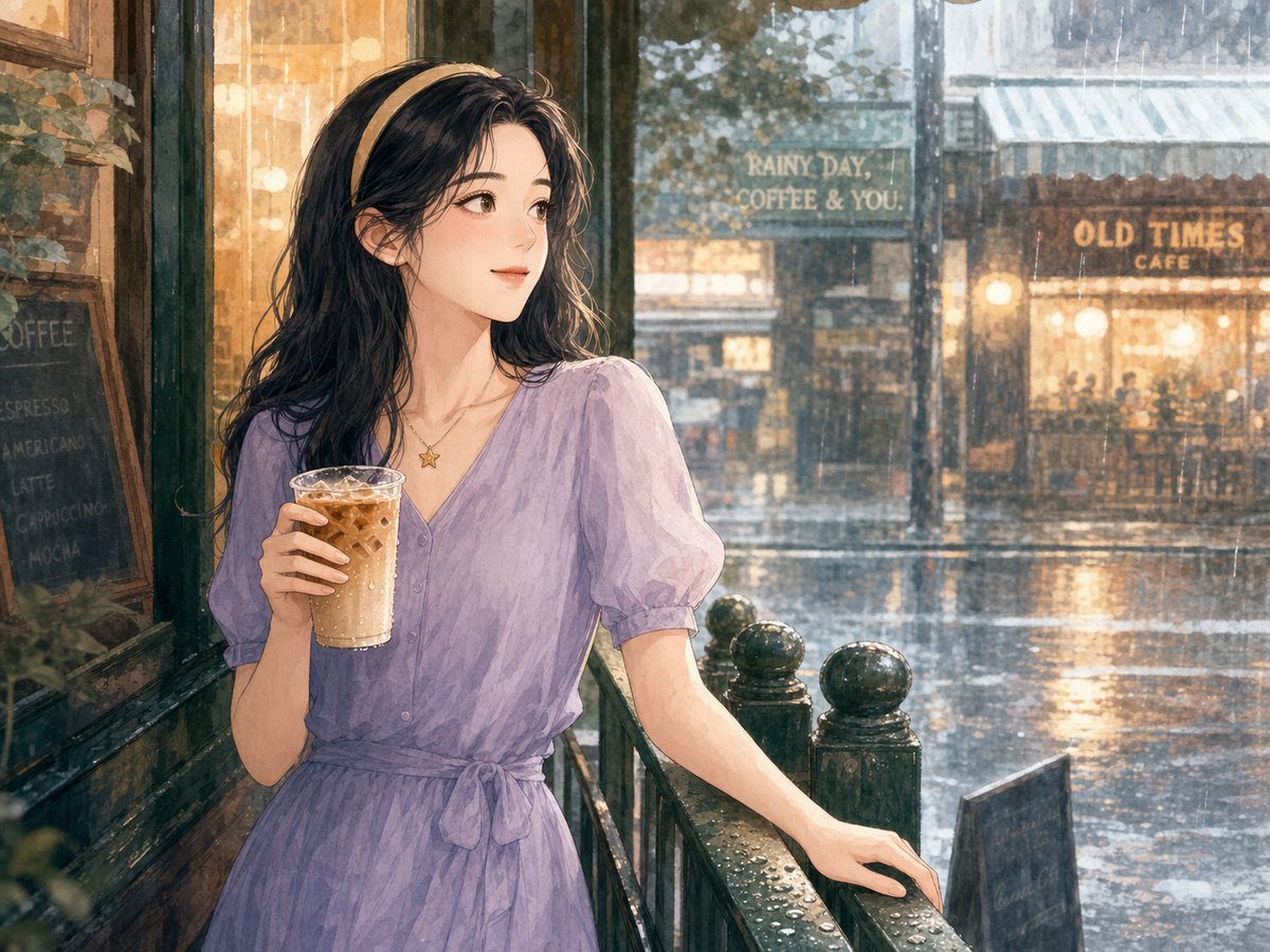 雨后的一杯冰拿铁