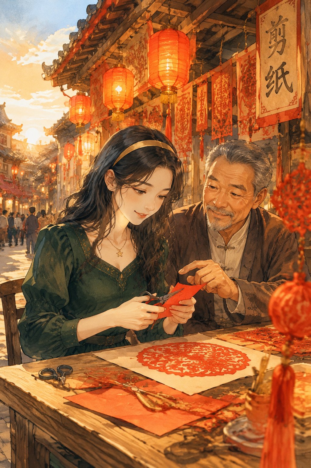 成都锦里·学剪纸