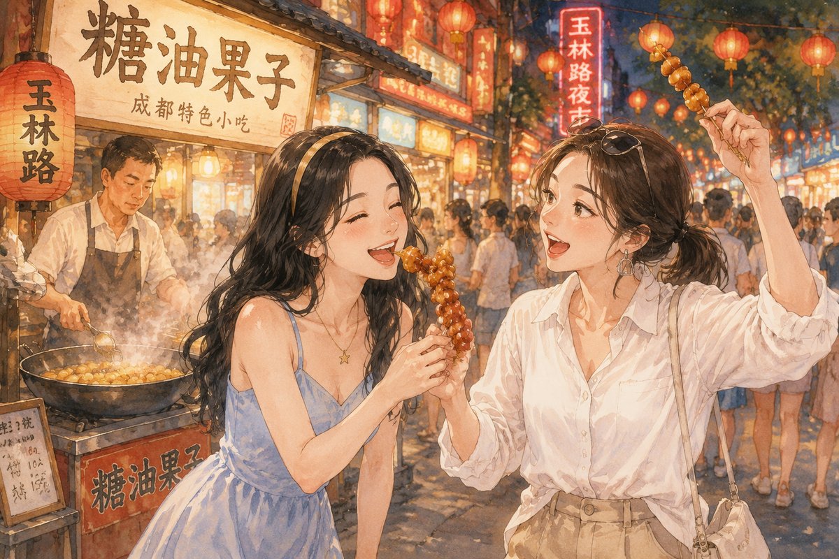 成都玉林路·夜市糖油果子