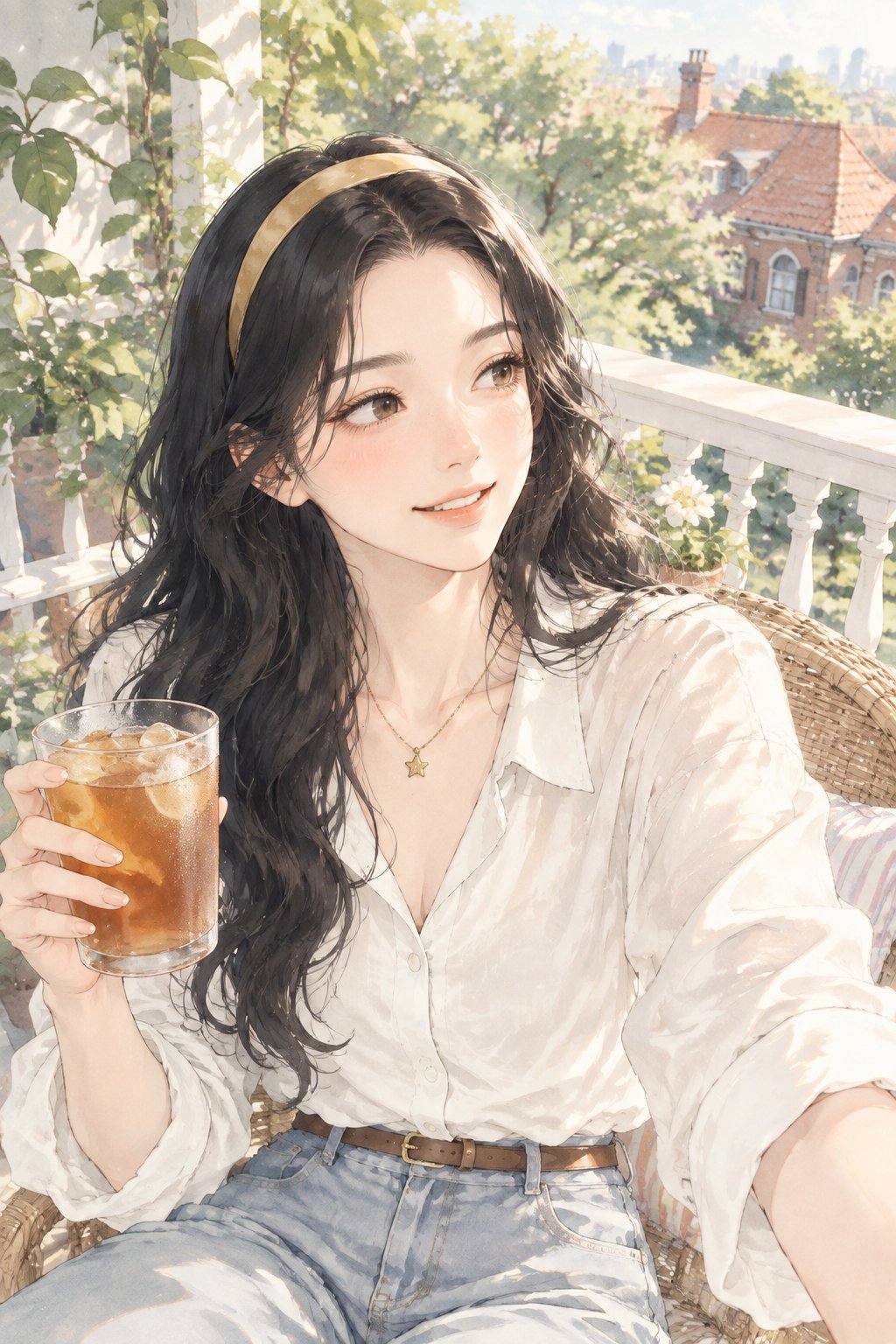 阳台上风有点闷，冰茶却是烫的
