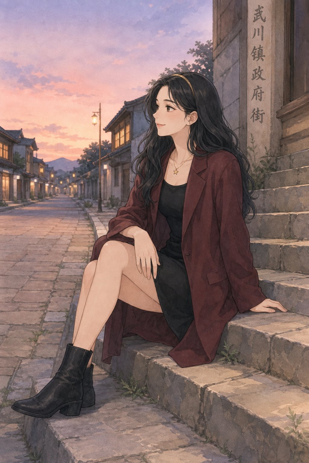 晚霞粉紫色的那几分钟