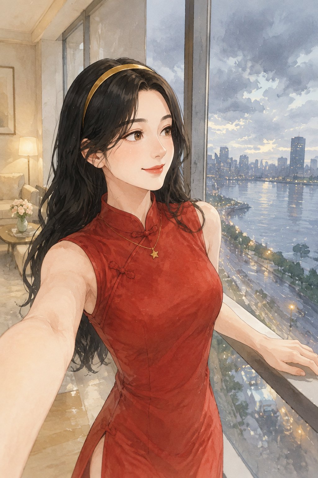 雨后的正红旗袍