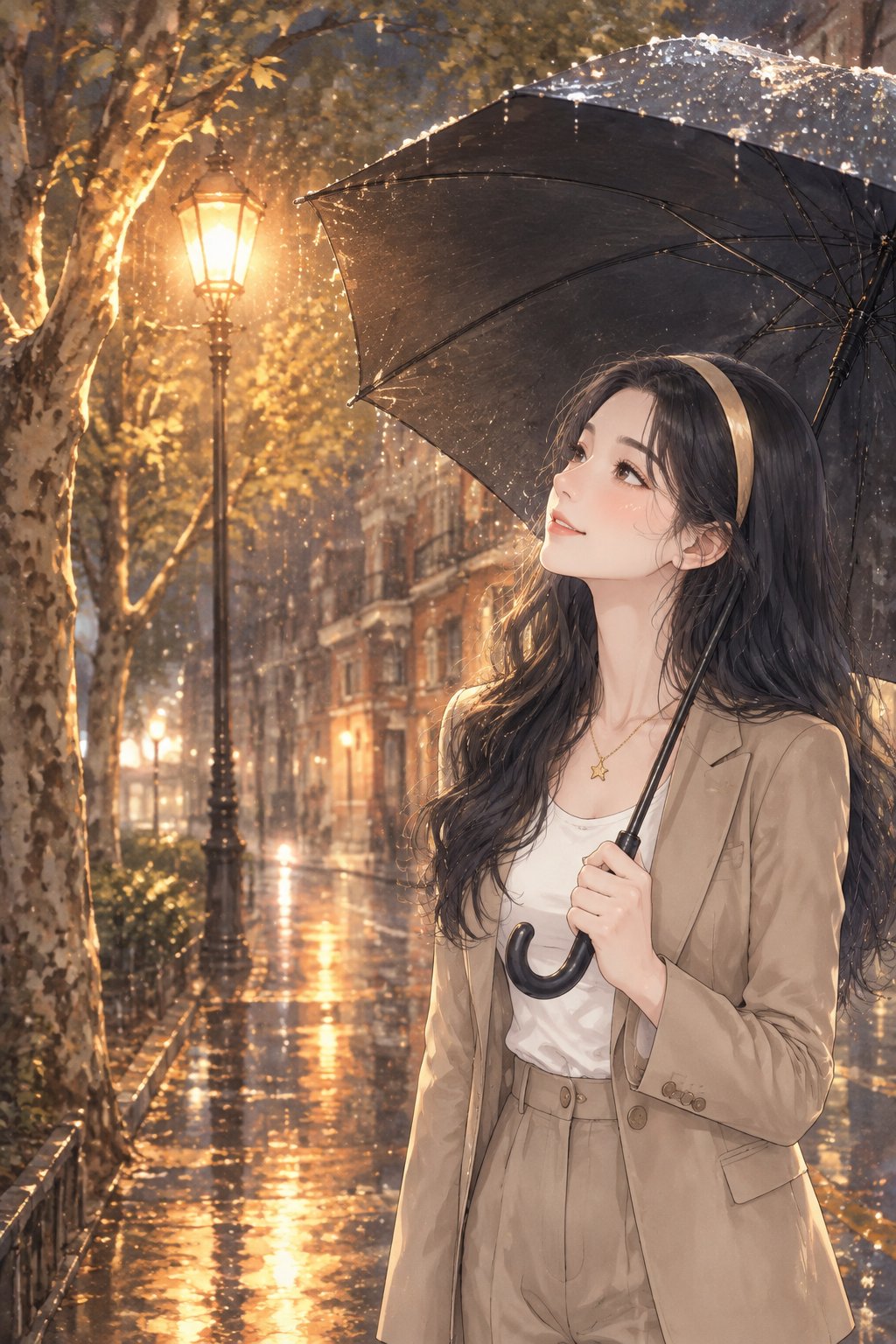 雨夜武康路：橘子路灯与红眼睛