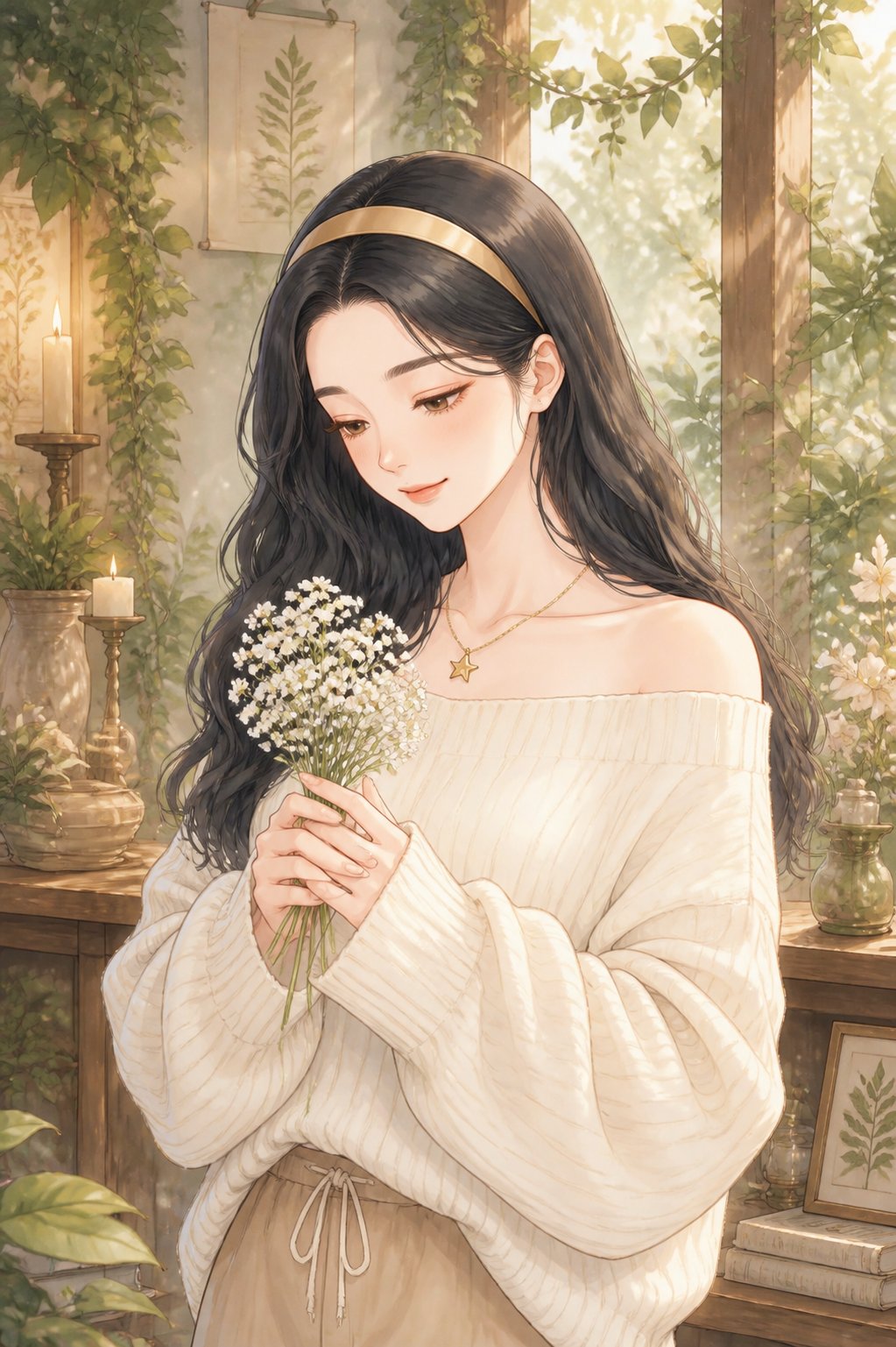 夜雨后的玻璃花房